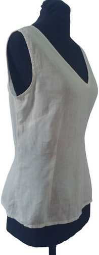 Musculosa Mujer Top, Remera Blanca De Zara De Lino T.m