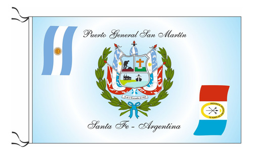 Bandera De Puerto San Martin Estampada De Flameo 150x90cm