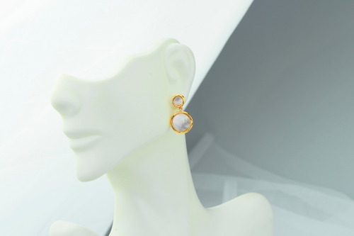 Imagen 6 de 8 de Aretes Pendientes Broqueles Oro 18k Mama Regalo Fino Dama