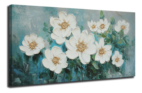 Ardemy Lienzo Decorativo Para Pared Con Flores Blancas, Magn