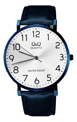 Reloj Q&q Qyq Qa21j402 Casual Cuero Hombre + Estuche 