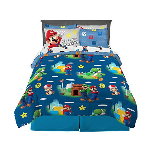 Juego De Ropa De Cama Niños Super Mario Bros. Extra Su...