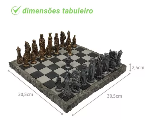 Jogo Xadrez Tabuleiro Completo Tematico Medieval Imperdivel