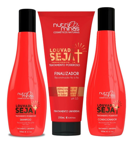 Kit Louvado Seja Nutriminas Poderosa Reconstrução Capilar