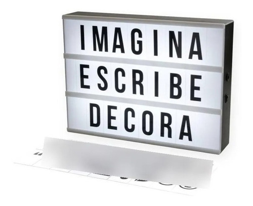 Tablero Led Grande Con Letras Aviso Cinema Con Cable Cajaluz