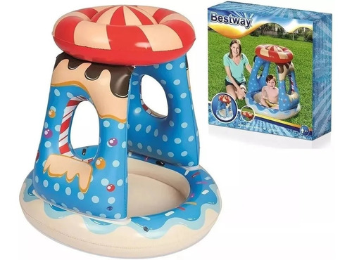 Pileta Inflable Bebe Candy C/ Techo Juego Niños Pelotero