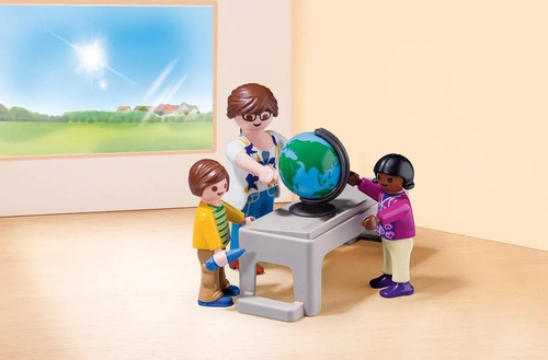 Imagen 3 de 6 de Playmobil 70314 Maletin Colegio Profesora Pizarron Playking