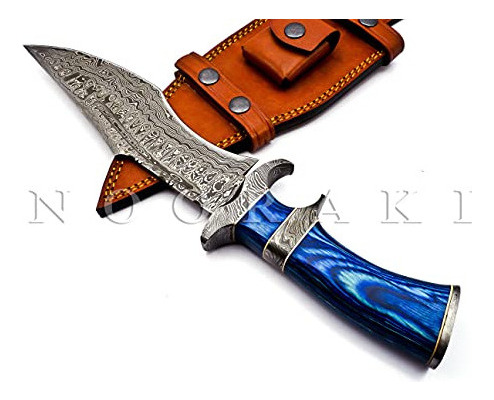 Nooraki - Cuchillo Bowie Damasco De 15 Con Funda | Cuchill