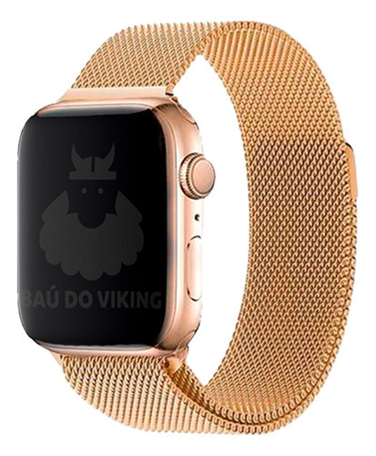 Pulseira Aço Milanês Milanese P/ Apple Watch 42mm 38mm 44mm Cor Rose Gold Largura 38 Mm