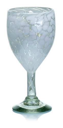 Imagen 1 de 3 de Copa Colección Pintas Blancas Artesanal Vidrio Soplado 6 Paq