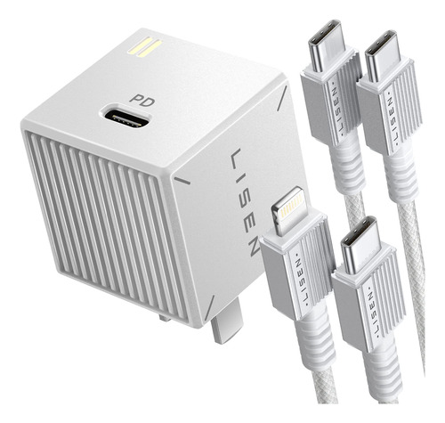 Lisen Bloque De Cargador De Pared Usb C De 30 W Con Usb C A