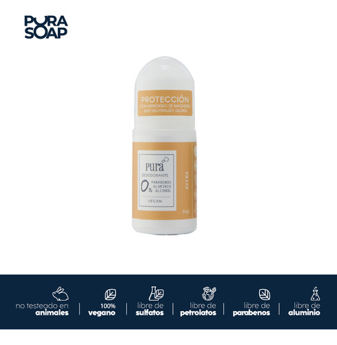 Desodorante Natural Sin Alcohol Ni Aluminio Avena y Neutro X2