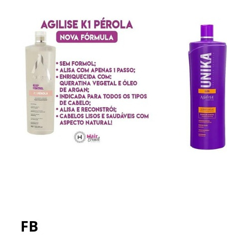 Combo Agilise Unika Free Com A K1 Perola Sem Formol