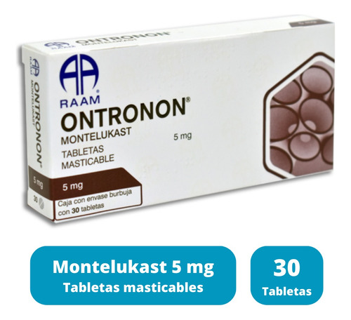 Montelukast 5 Mg Tabletas Masticables Ontronon 30 Tabletas