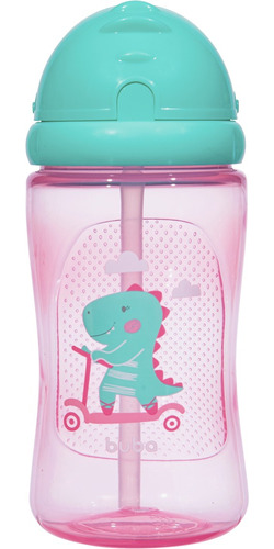 Garrafinha Dino Patinete Bpa Free Rosa 400ml Buba