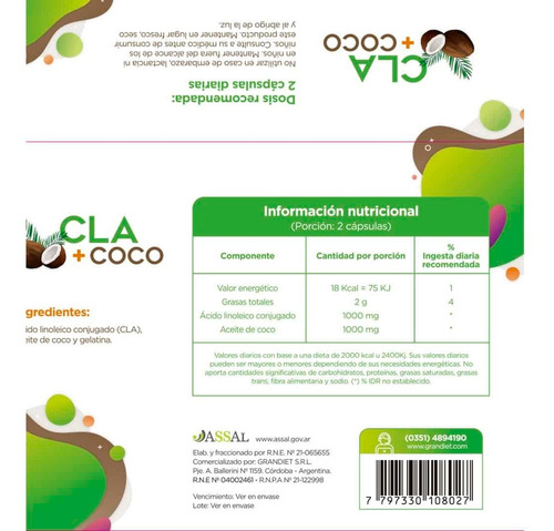 Imagen 3 de 4 de Cla + Coco X 60 Caps - Via Natural