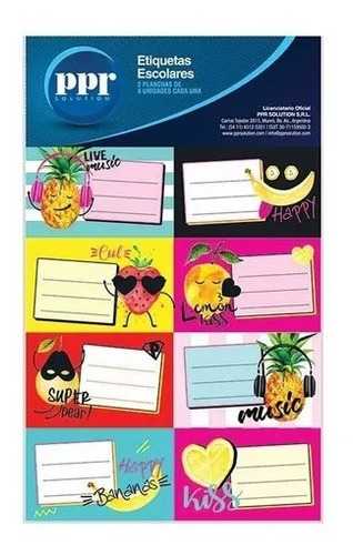 Etiquetas Originales  Cool Fruits Ppr