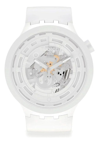 Reloj Swatch Unisex Sb03w100 Big Bold Bioceramic Blanco