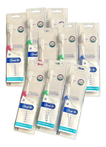 Kit Expert De 9 Cepillos De Ortodoncia Con Hilos Superfloss