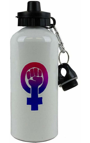 Botella Aluminio Hoppy Doble Tapa Feminismo Ar13