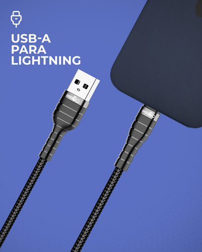 Cabo Imenso Ims-142 Usb-a Para Lightning 1m Nylon Trançado