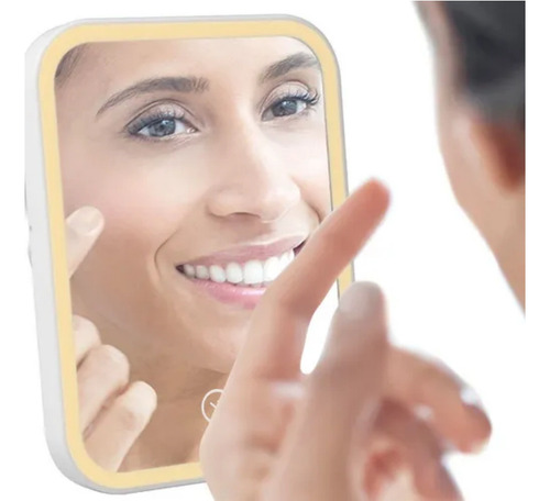 Espejo De Maquillaje Led De 3 Niveles Recargable Usb