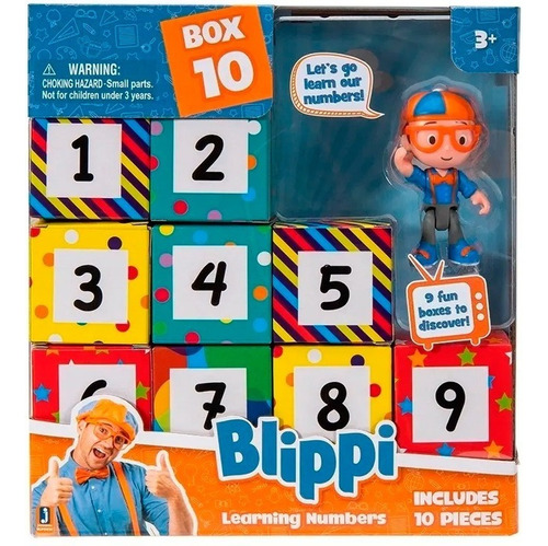 Blippi Muñeco Caja Sorpresa Números Box 10 Aprende Colores