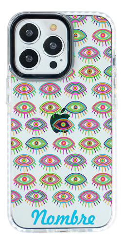 Funda Para iPhone Ojo Turco Colores Personalizada Con Nombre