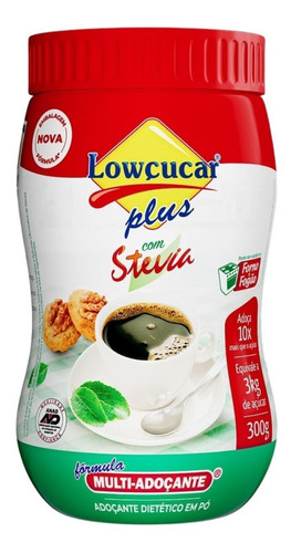 Lowçucar Pote Adoçante Dietético Em Pó Com Stevia 300g 