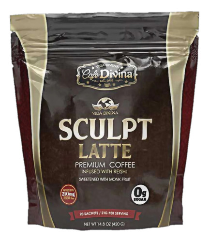 Café Divina Sculpt Latte Premium , Caja Con 20 Sobres