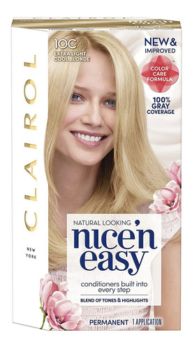 Clairol Nice'n Color De Pelo Facil Y Permanente, 10 C Rubio