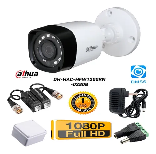 C mara Bala Dahua Hac Hfw1200 Rn 0280b 2 Mpx Kit Acce Cuotas