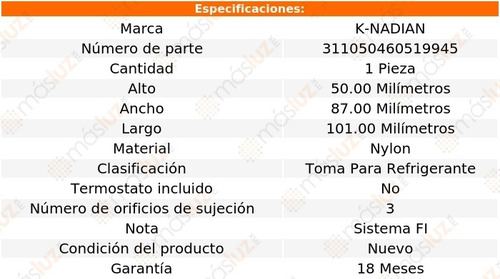 Toma De Refrigerante Nylon 3 Pernos Sl320 V6 3.2l 94/97