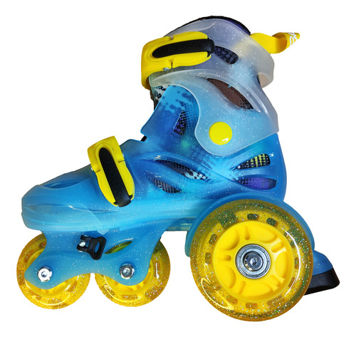 Patines Entrenador Ajustable Led Kit Completo Azul 17 - 19 Mx 8 Cm Azul Acero