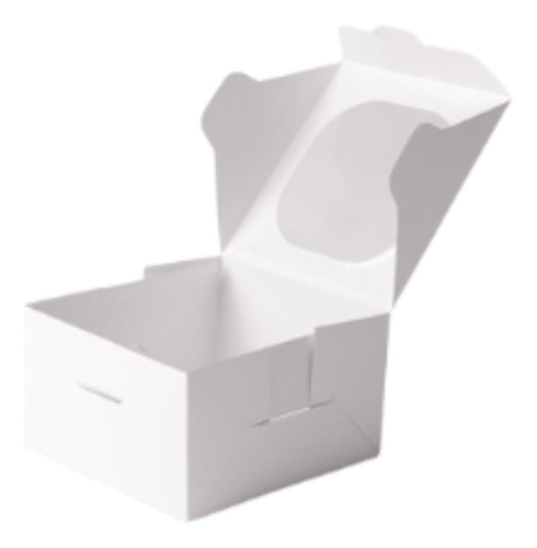 Caja Blanca Con Visor 17x17x10 Desayuno Torta Box  X10 Unid