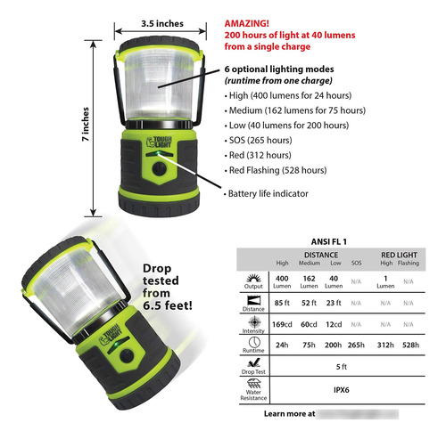 Linterna Led Recargable Touch Light 200 Horas Luz Sola Recar