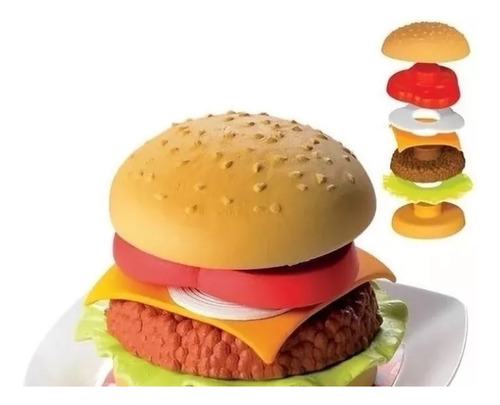 Juego Didáctico De Encastre Hamburguesa Comida