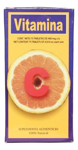 Vitamina C 75 Tabletas 400 Mg Gripe Tos Anginas Catarros Sabor Insaboro