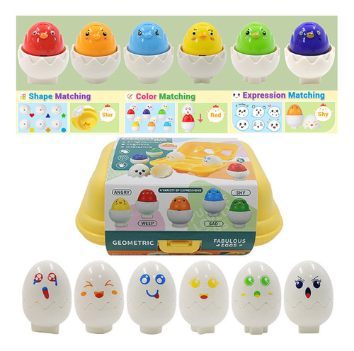 Juguete Montessori De Huevos De Pascua A Juego Con Forma, Co