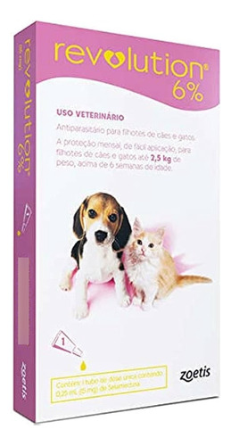 Revolution 6% Filhotes Cães E Gatos Até 2,5kg Cx 3 Pipetas