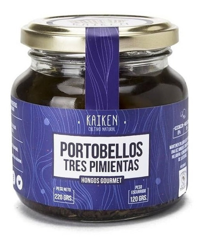 Portobello 3 Pimientos X 220gr Hongos Gourmet Kaiken Natural