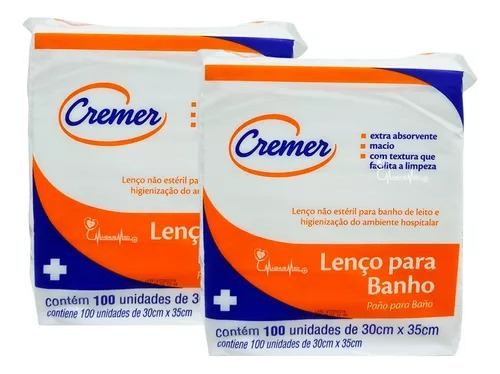 Lenço Para Limpeza Higiene Acamados 30x35 C/200 Cor Branco