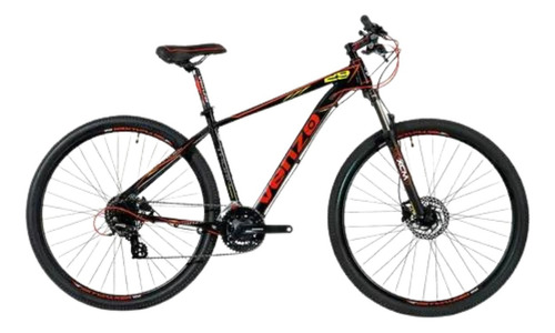 Mountain bike Venzo 24 Velocidades Thorn Revo  2023 R29 M 24v frenos de disco hidráulico cambios Shimano color negro/rojo/amarillo  