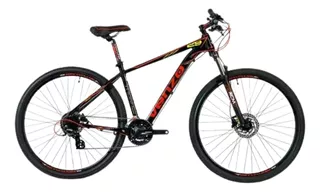 Mountain bike Venzo 24 Velocidades Thorn Revo 2023 R29 M 24v frenos de disco hidráulico cambios Shimano color negro/rojo/amarillo