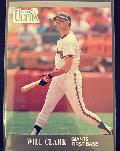 Beisbol Card Fleer Ultra 1991 Will Clark Giants First Base