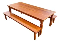 Comprar Kit Mesa De Jantar + Bancos Mineiros Madeira De Demolição