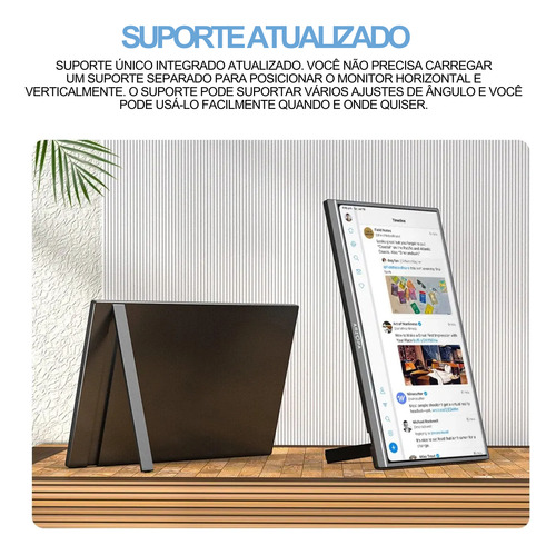 Monitor Arzopa Portátil A1m 17.3 Preto 110/220v Tela Full Preto
