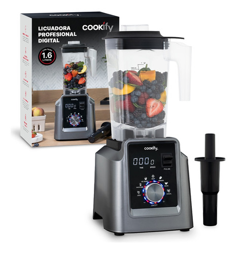  Licuadora Digital Cookify Uso Rudo, 1.6 Lts + Tamper| 7 Programas Preestablecidos Para Máxima Comodidad,  Perfecta Para Smoothies, Sopas Y Más. Fácil De Usar, Interfaz Intuitiva 