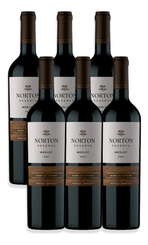 Vino Norton Reserva Merlot Caja X6u 750ml Luján De Cuyo