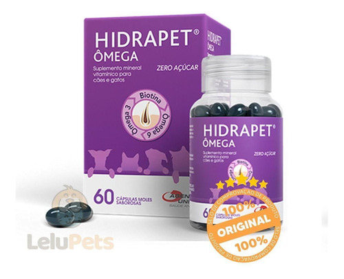 Hidrapet Ômega Suplemento Vitamínico Para Cães E Gatos 60cps